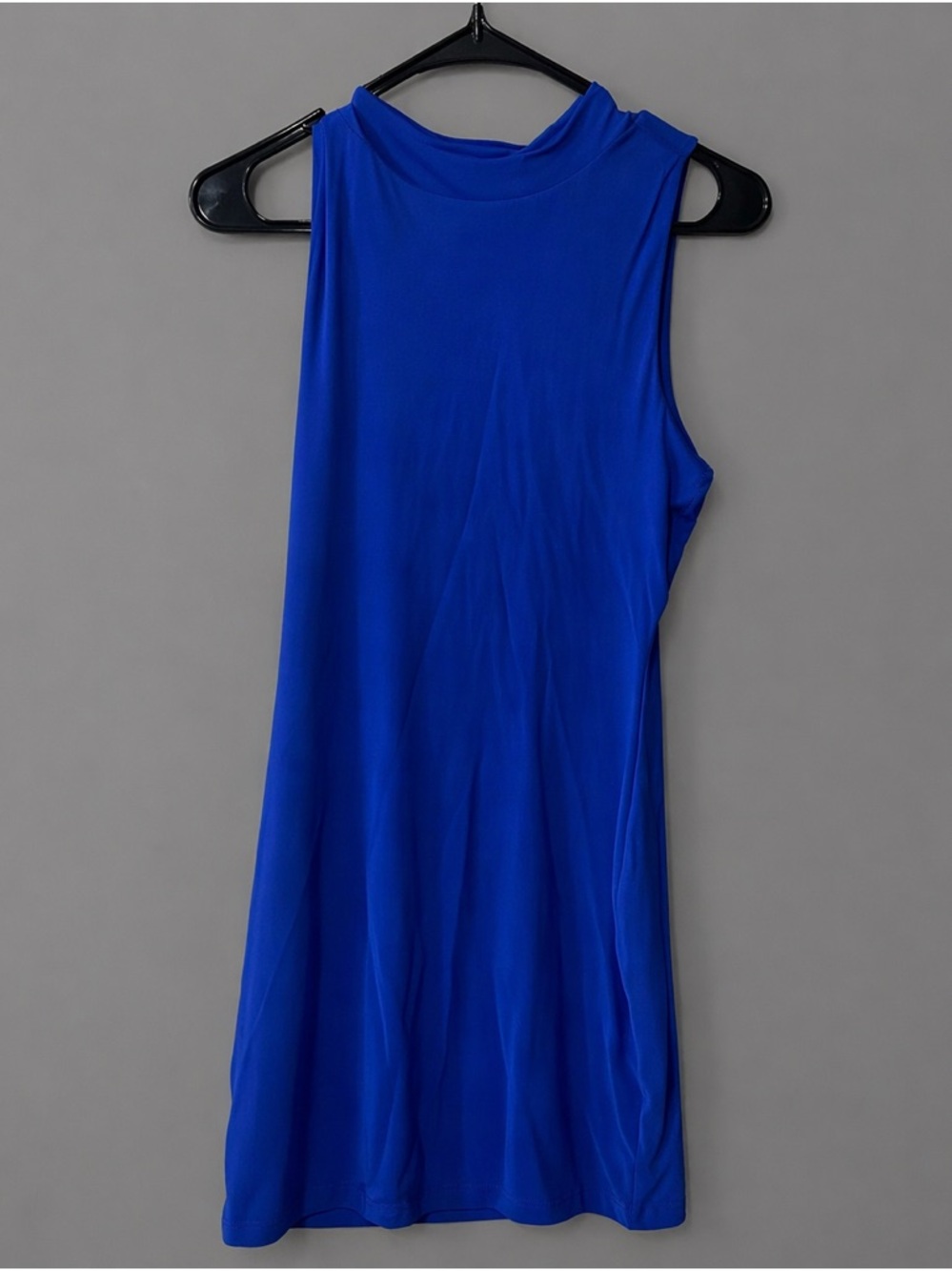 Naked Wardrobe Blue Sheer sleeveless dress